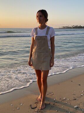 Forever 21 Denim Mini Skirt Overalls Light Wash size M